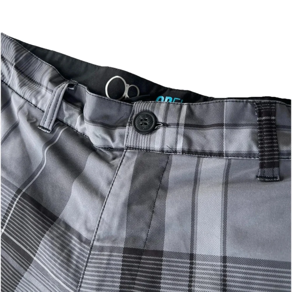 OP Board Shorts Men’s 36 Swim Trunks Black and Gray Plaid NWOT - Picture 3 of 8